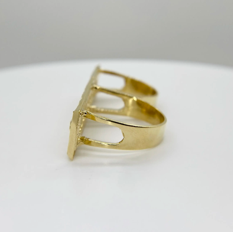 18K gold platted double finger ring