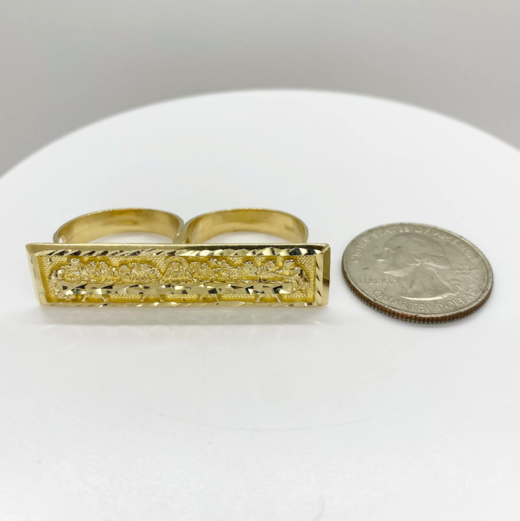 18K gold platted double finger ring