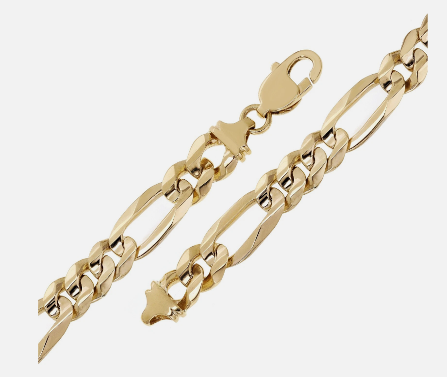 18k Gold Plated Figaro Chain Bracelet