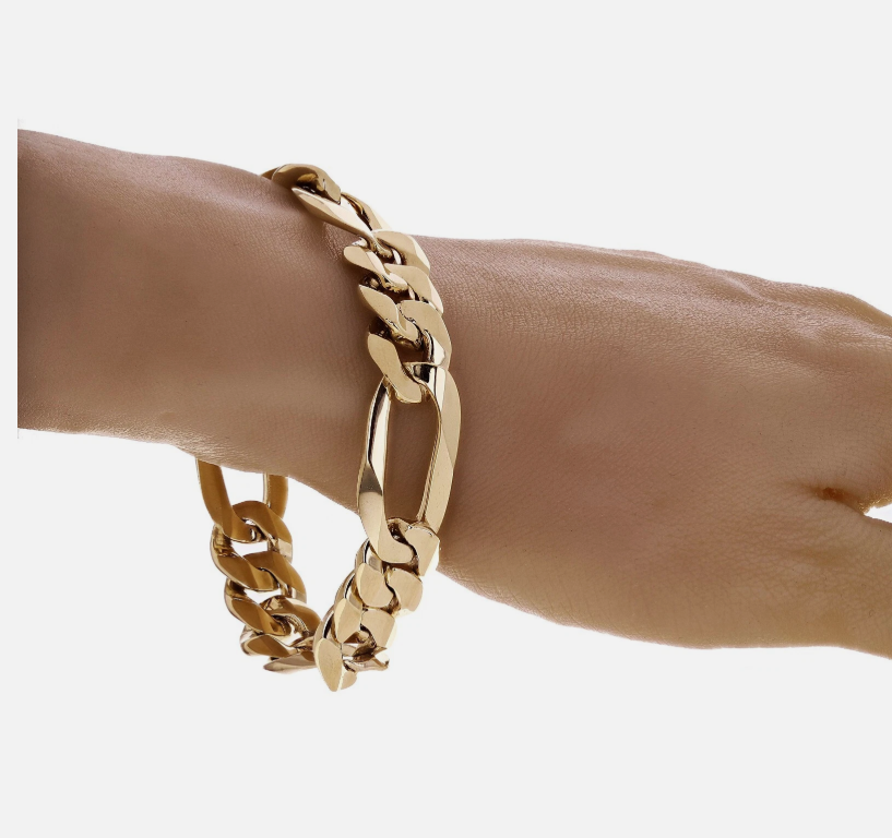 18k Gold Plated Figaro Chain Bracelet
