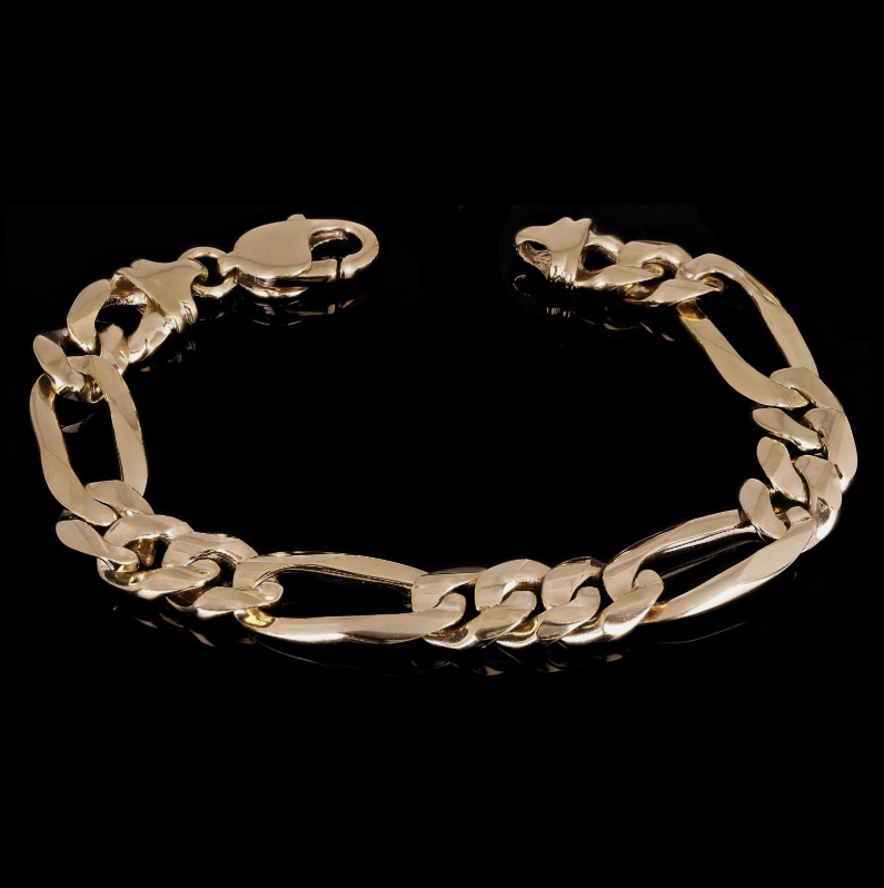 18k Gold Plated Figaro Chain Bracelet