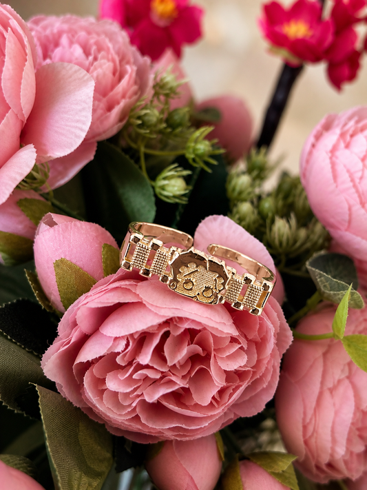 14k Betty Boop Double finger ring