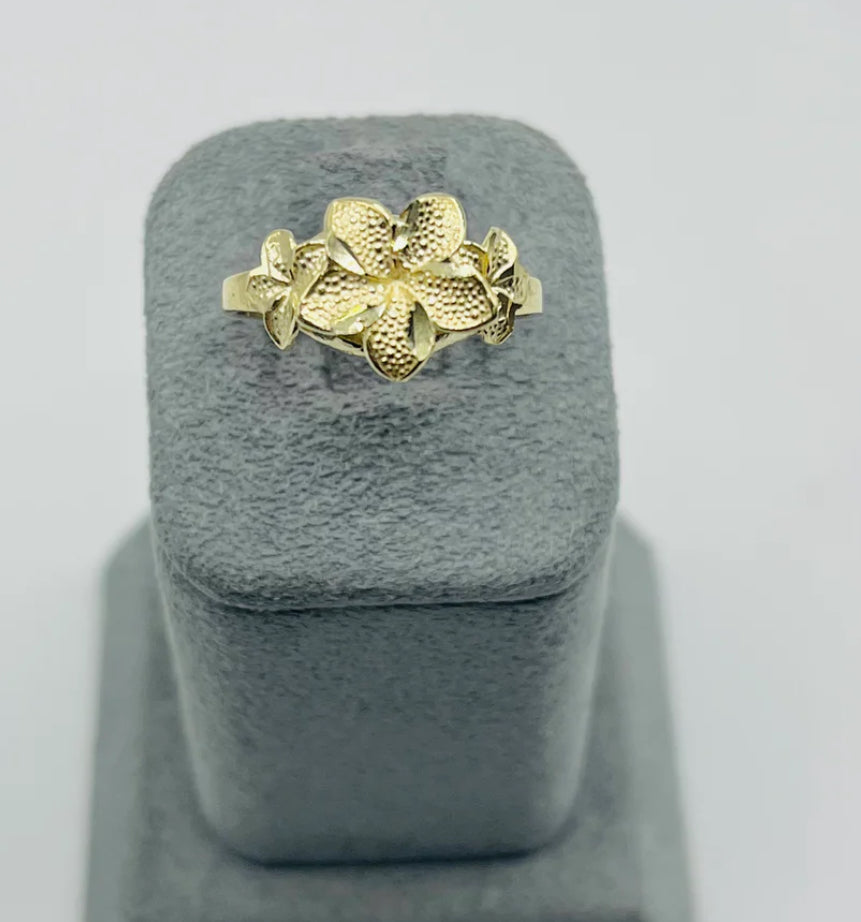 14k Hibiscus Flower Ring