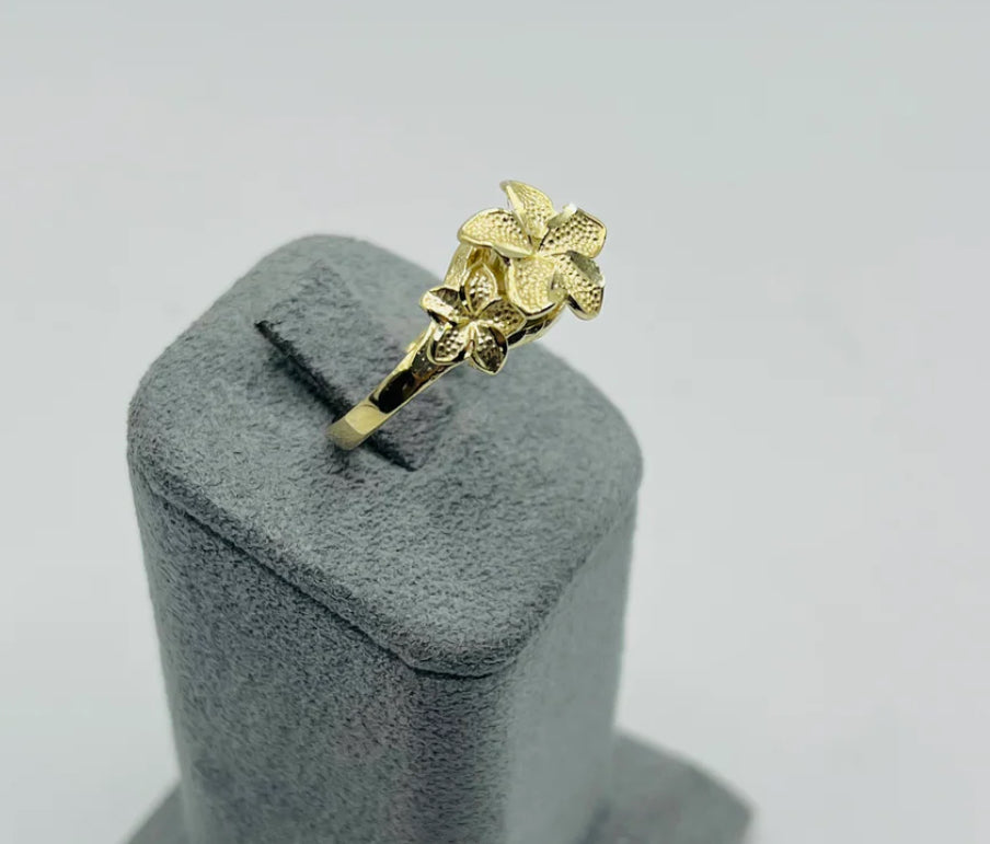 14k Hibiscus Flower Ring