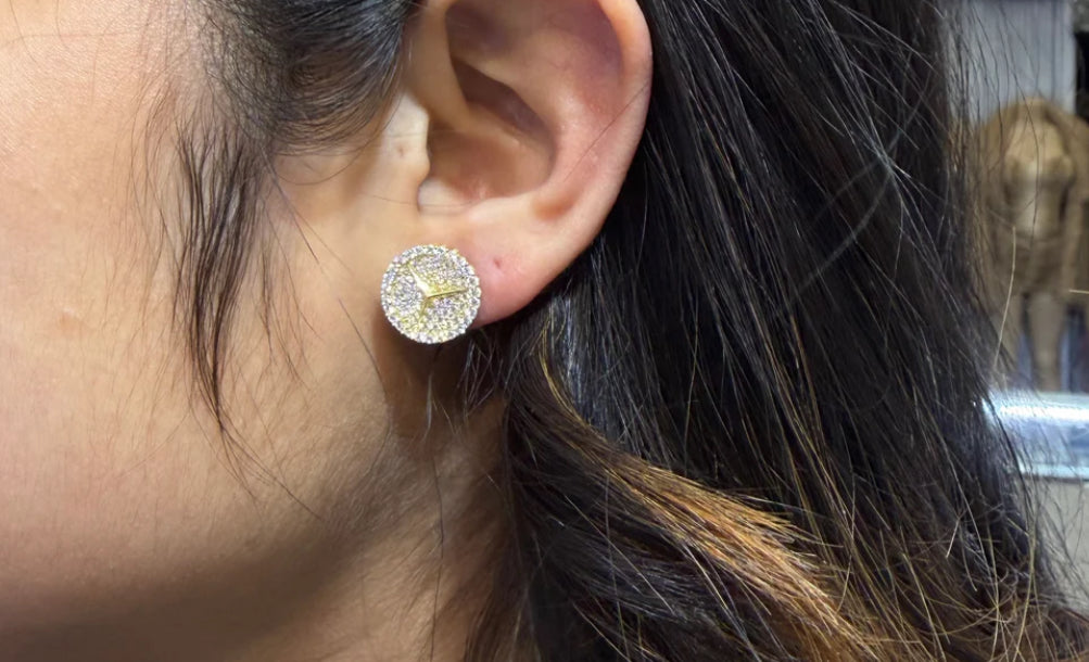 10k Moissanite Mercedes Earrings(PRE ORDERS)