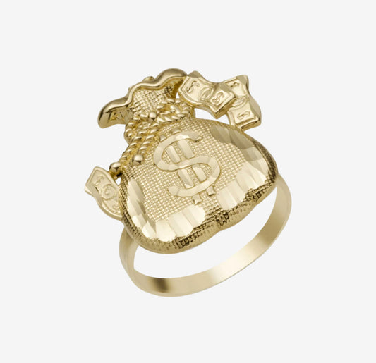 14k Big Money Bag Ring(New)