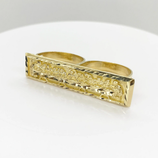 18K gold platted double finger ring