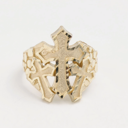 3 Cross Nugget Ring