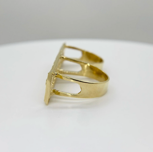 18K gold platted double finger ring