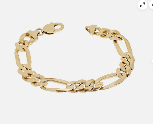 18k Gold Plated Figaro Chain Bracelet
