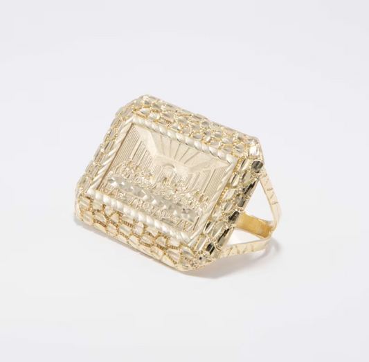 18k last supper double finger ring