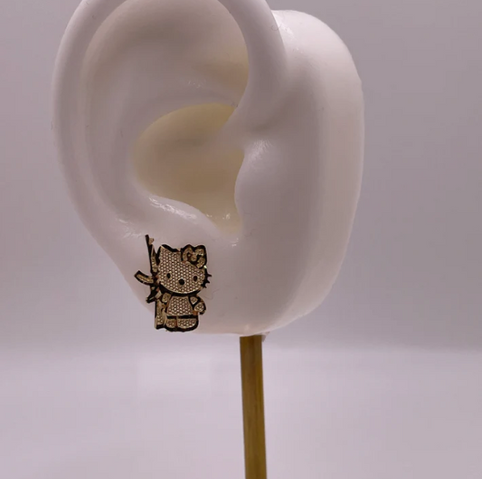 14k hello kitty earrings