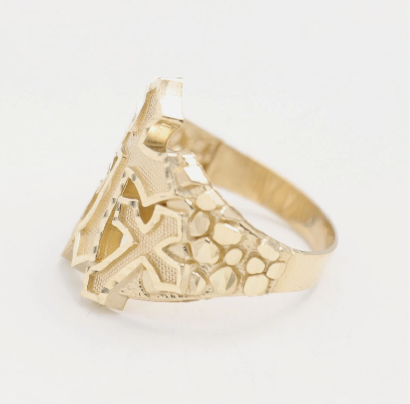 3 Cross Nugget Ring