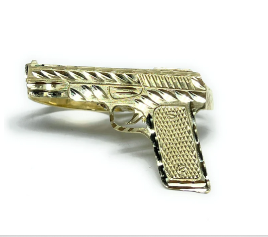 14K Double Finger Gun Ring (14k Stamp)